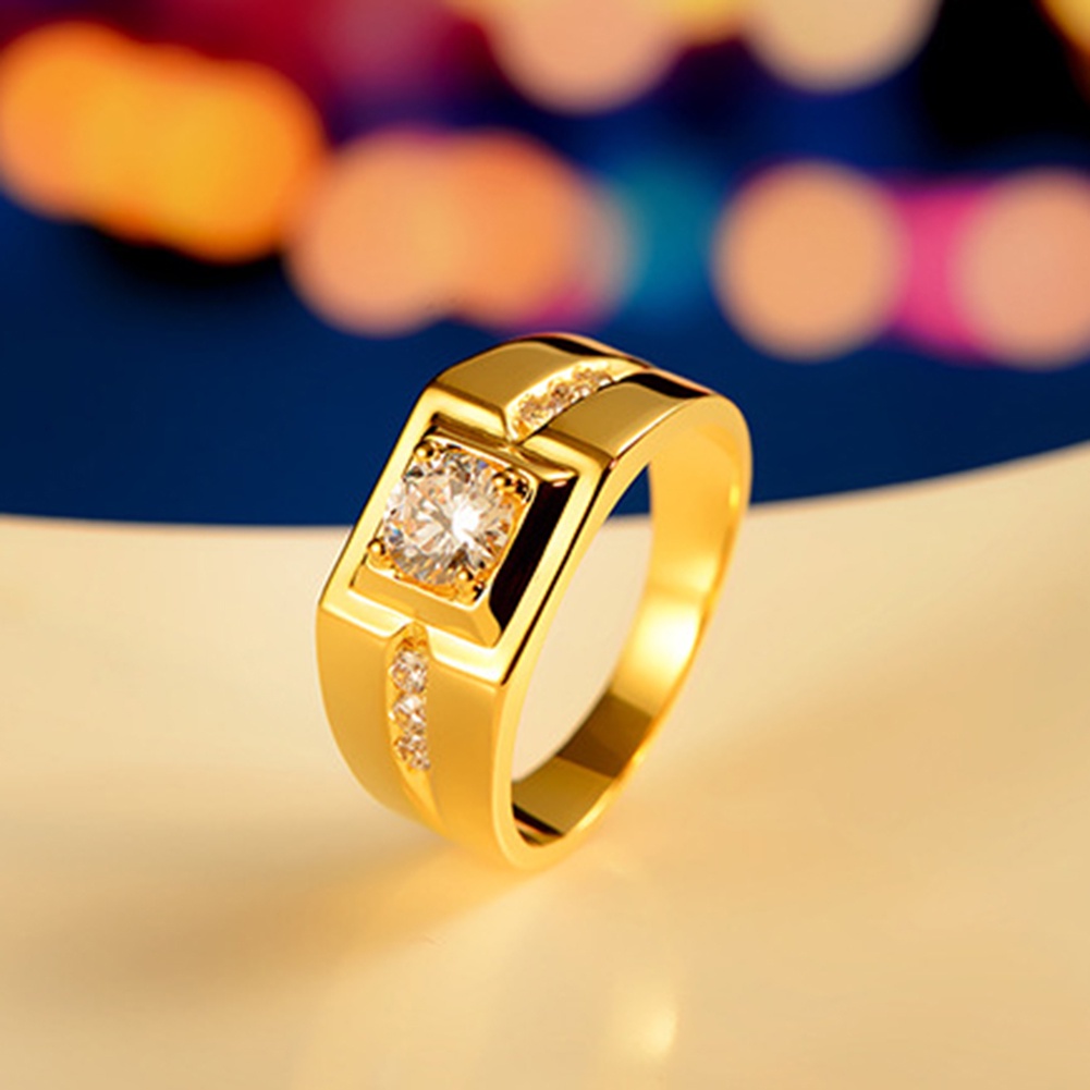 Hu Hu Hu Hu Hu Alat Bantu Pasang Kacamata♡ Cincin Pria Lebar Hias Berlian Imitasi Bling Untuk Pesta Pernikahanhadiah