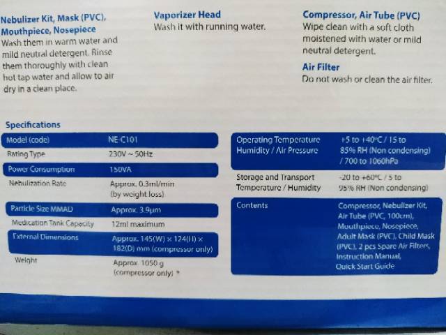 Nebulizer Omron C101 / Omron C-101 / nebulizer Omron / Nebu Omron