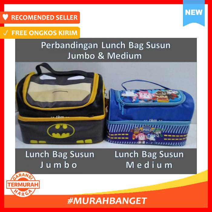 Tas Lunch Bag Susun Jumbo / Kotak Makan / Tas / Double Decker - Bekal - Tas Bekal