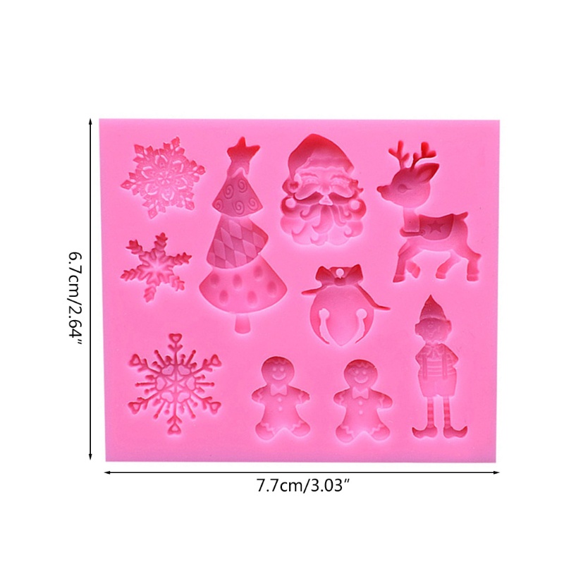 Cetakan Pemotong Kue Fondant Bahan Silikon Food Grade Bentuk Manusia Salju Natal