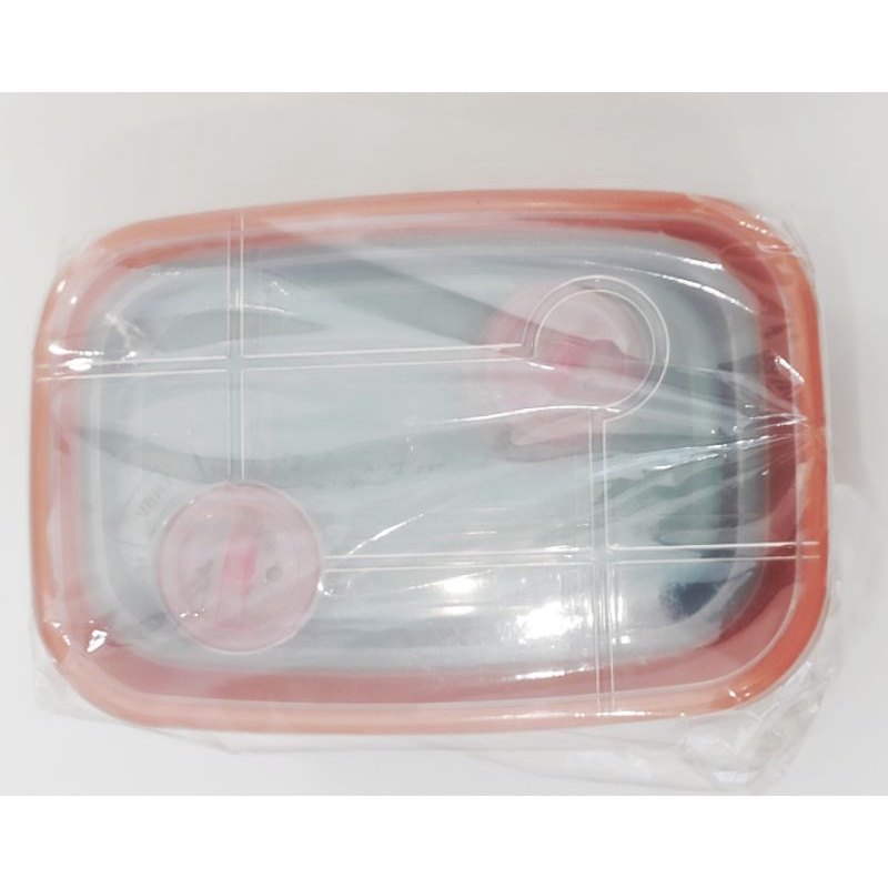 Kotak Makan Bento Box MR. DIY 3 in 1size dengan lubang ventilasi