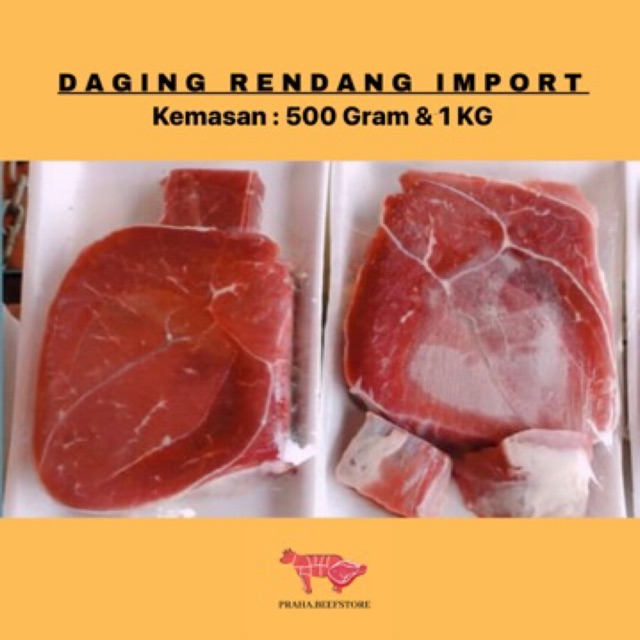 

DAGING RENDANG SAPI IMPORT GRADE A / TOPSIDE AUS BEEF 500 GR IMPOR - 1 KG