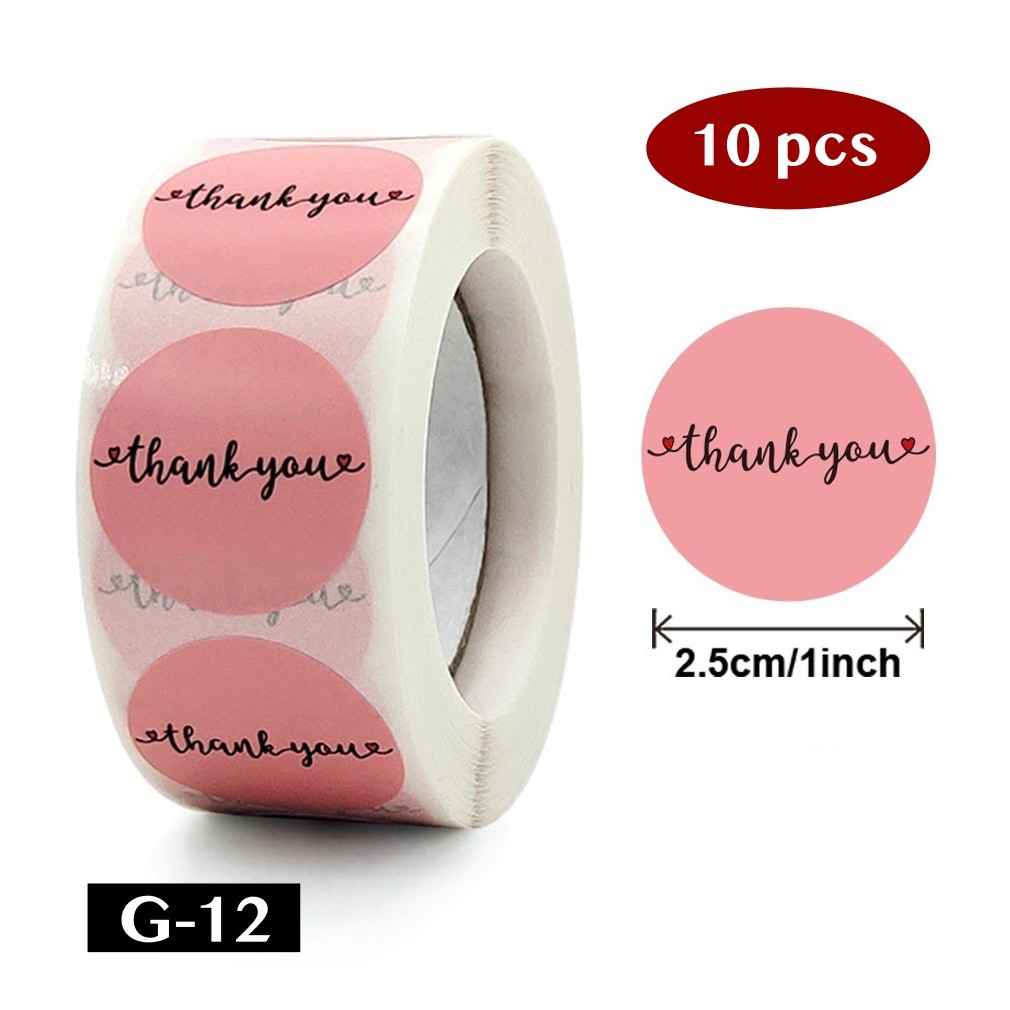 AliMaMa - STIKER THANK YOU 10 PCS - Sticker Terima Kasih Segel Olshop Online Shop Packaging Packing Souvenir Suvenir Import Murah Medan-G-12