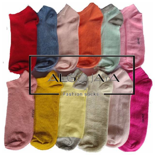 TOKO KL | (6 PASANG) 1/2 LUSIN KAOS KAKI PENDEK MATAKAKI ANKLE SOCKS  WARNA POLOS PRIA WANITA DEWASA UNISEX