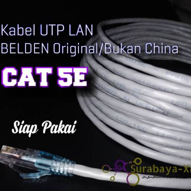 Kabel Lan UTP Belden 50 Meter 50 M 50Meter 50M Cat 5E Cat5E Siap Pakai