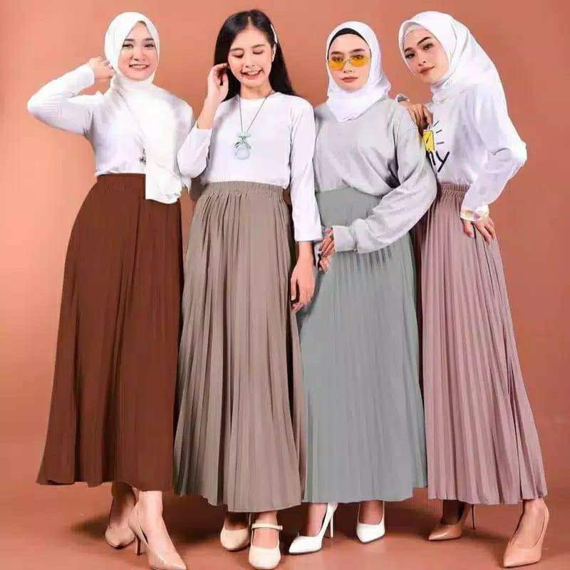 [BISA COD] ROK Plisket lipit Besar 95 cm /plate skirt murah /Rok Plisket premium