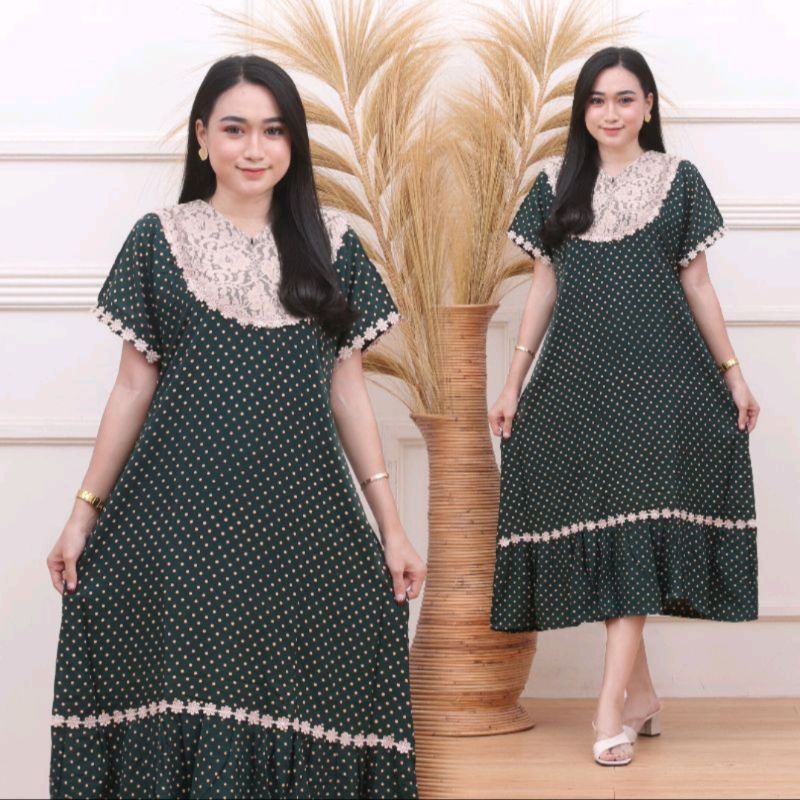 DASTER ARAB RENDA MOTIF KIPAS/DASTER  BORKAT KEKINIAN/DASTER ARAB MOTIF-ijo folka