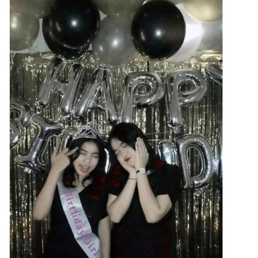 (TERLARI⚡)2in1 Selempang happy birthday / selempang bridesmaid/ fashion birthday party mahkota dan s