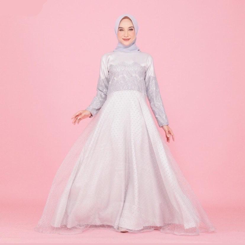 LASHIRA Dress Organza/Gaun Pesta Muslimah/Dress Pesta Kondangan