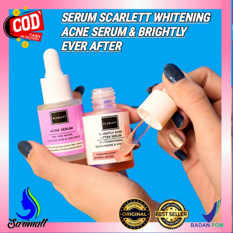 Scarlett whitening Serum Pemutih Perawatan Pencerah Wajah Glowing Penghilang Bekas Jerawat Original