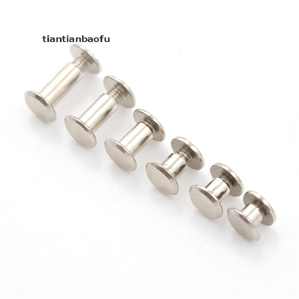 [tiantianbaofu] 20PCS New Nickel Binding Chicago Screws Nail Rivets Album Craft 5x6mm Useful Boutique