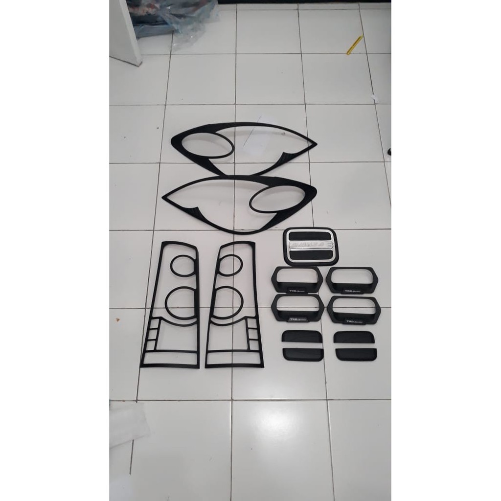 paket garnish depan belakang outer handle+ tank cover avanza new vvti hitam