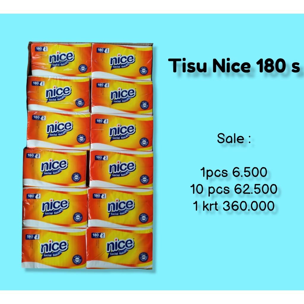 Jual Tissue Nice Facial Tisu Muka Tisue Wajah Soft Pack (180 Sheet / 2 ...