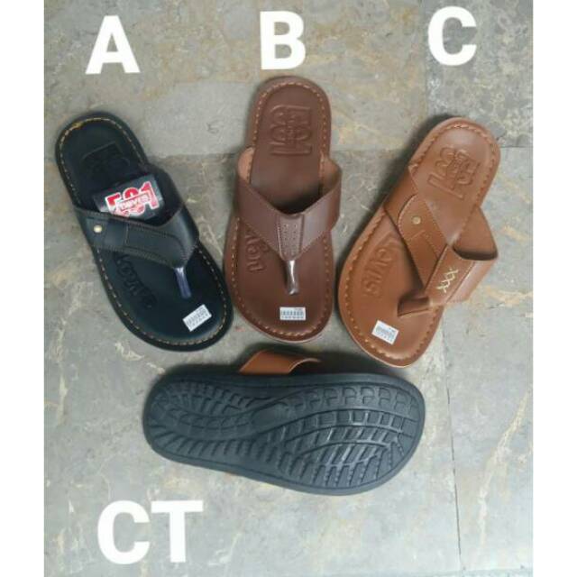 Sendal pria Tasik kulit sintetis murah sandal kulit pria murah