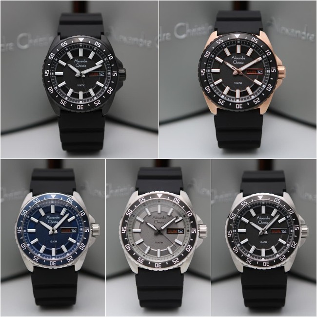 JAM TANGAN PRIA ALEXANDRE CHRISTIE AC 6541 AC6541 RUBBER SPORT 10ATM ORIGINAL GARANSI RESMI 1 TAHUN