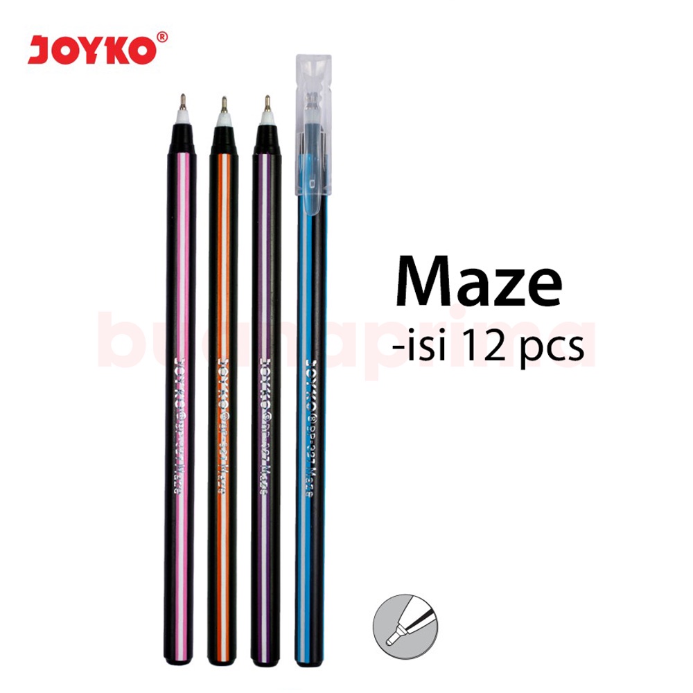 

Pulpen Maze 0.7 mm isi 12 pcs Joyko BP-327 Ball Pen Pena Hitam