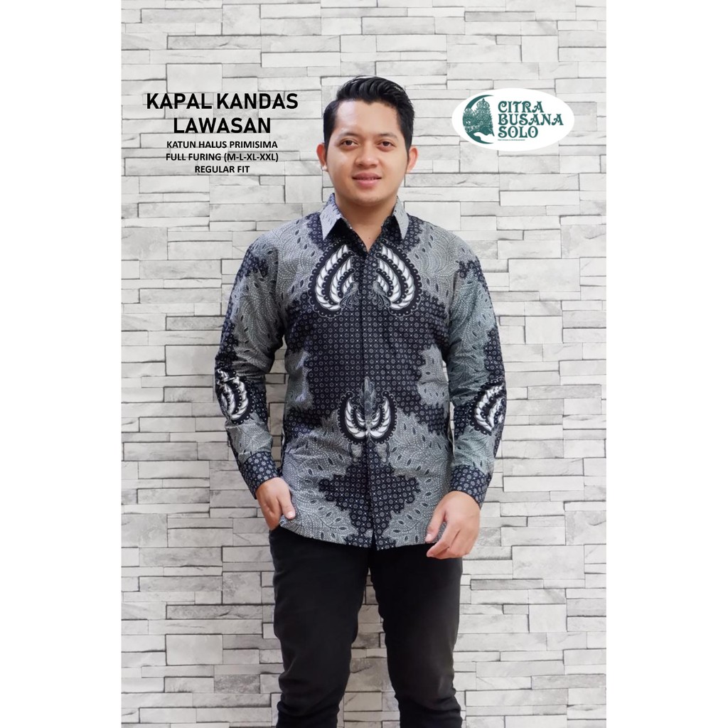 KAPAL KANDAS LAWASAN Kemeja Batik Pria Full Furing Bahan Katun Primisima