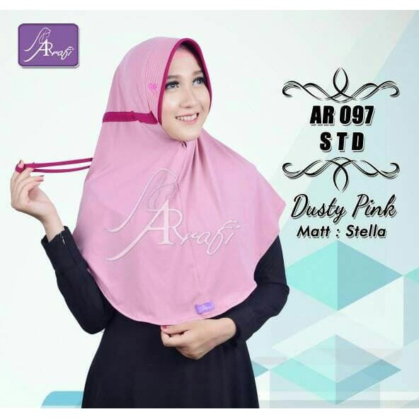 Promo!! Ar 097 Twinny Std Jilbab Hijab Kerudung Bergo Ar Rafi Arrafi Serut Terlaris!!