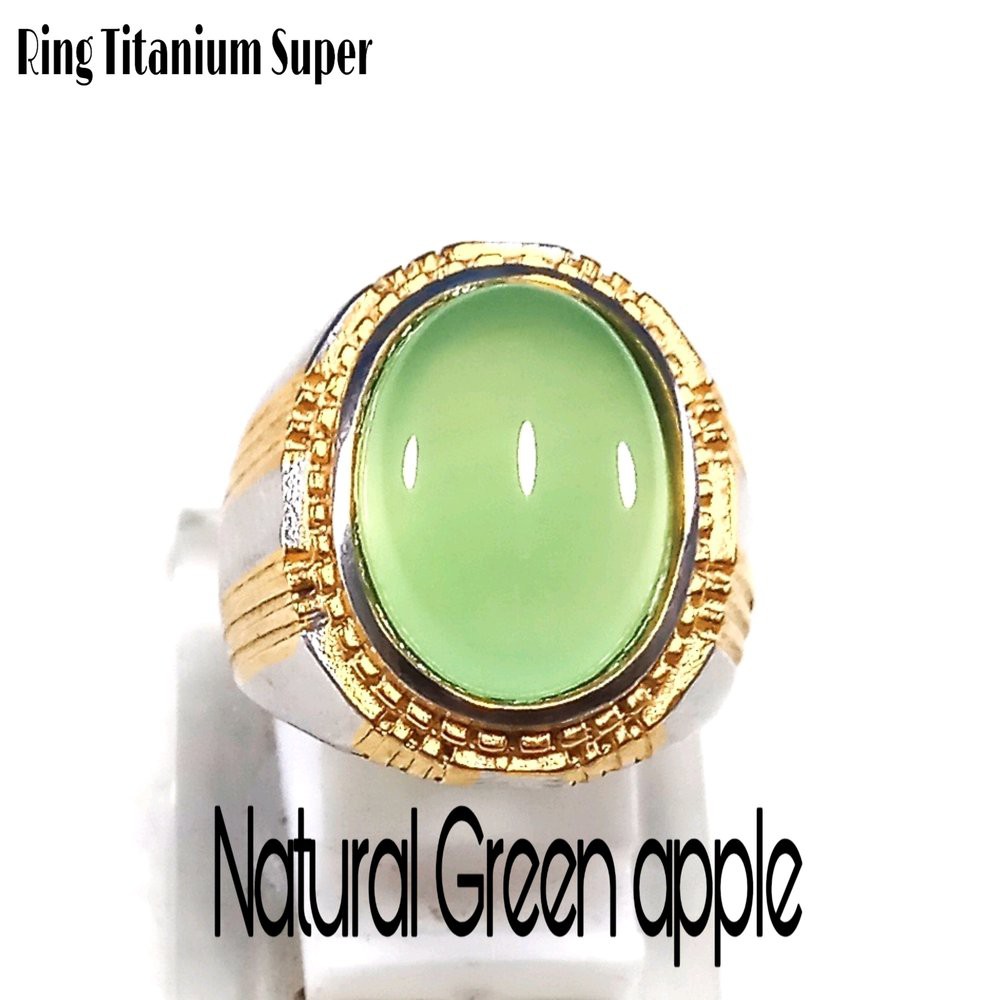 CINCIN BATU AKIK NATURAL GREEN APEL HIJAU MINIMALIS KANTORAN PUNYA