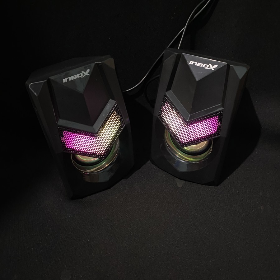 Speaker gaming inbox wired usb audio 3.5mm rgb 3d goliath gs01 gs-01