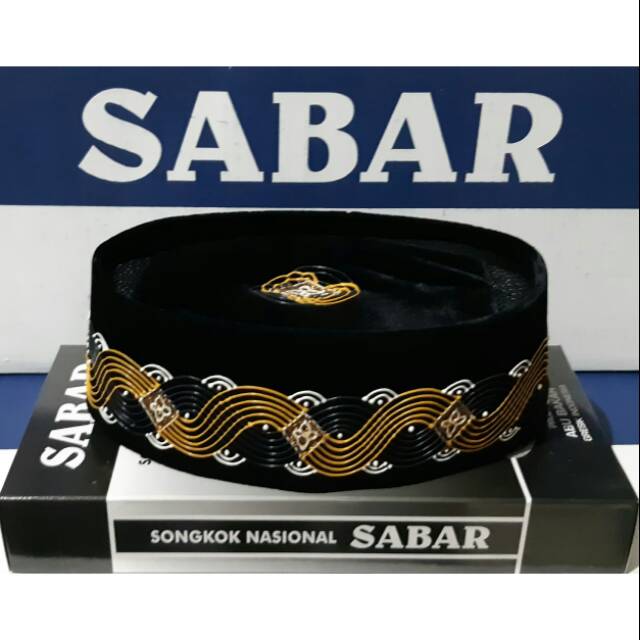 Promo 10 pcs - Songkok Lukis Songkok Nasional Bludru Soga Sabar AB3 | Tabassam ID