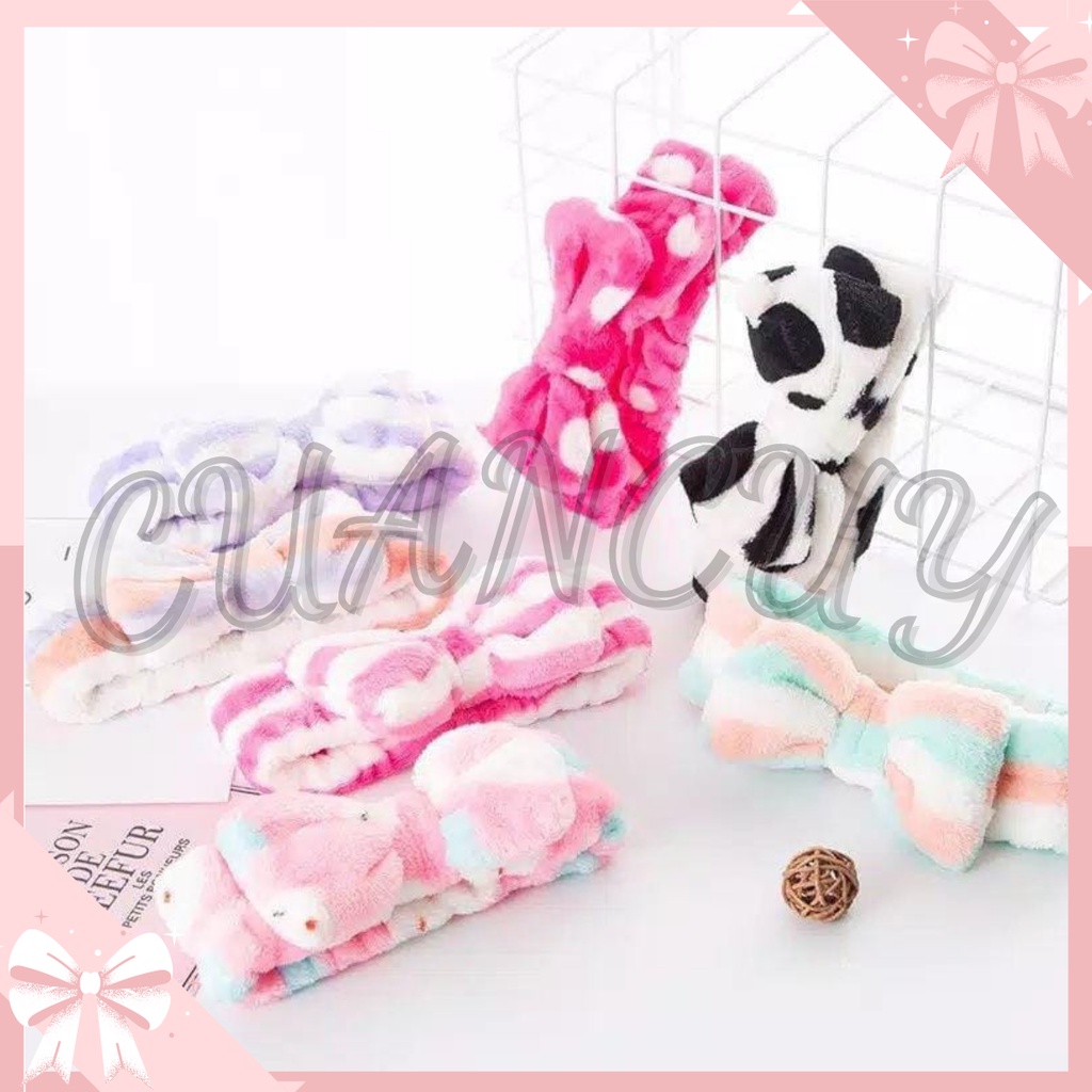 Cuancuy - Bandana Korea Bandana Kecil Bandana Masker Headband Bludru Pita Elastis Bando Fashion Band