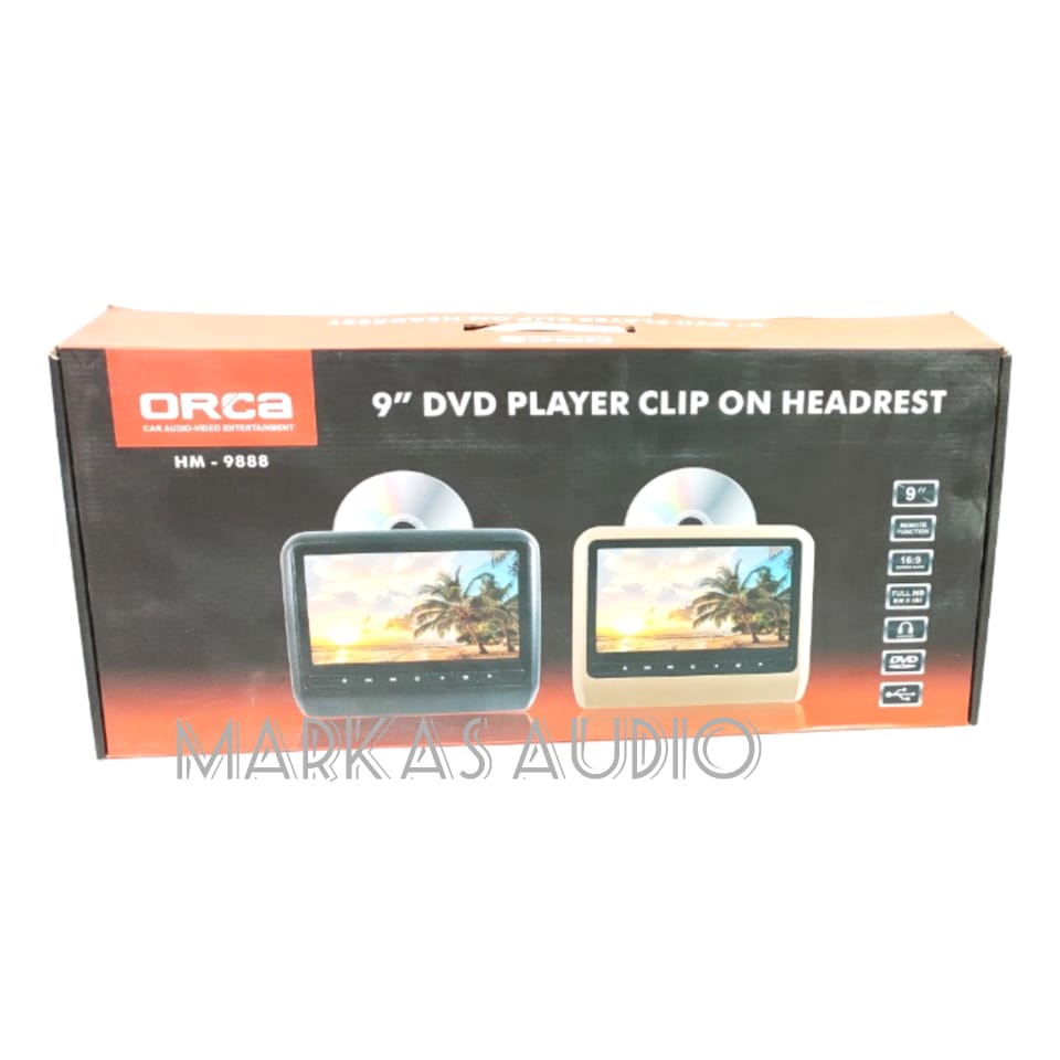 TV MONITOR HEADREST ORCA Headrest monitor clip on 9 inch DVD GAME ORCA HM 9888
