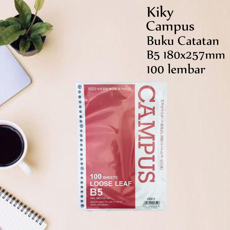 * Kiky * Isi binder * Campus * Loose Leaf B5 * 18x25.7cm * 100 lembar