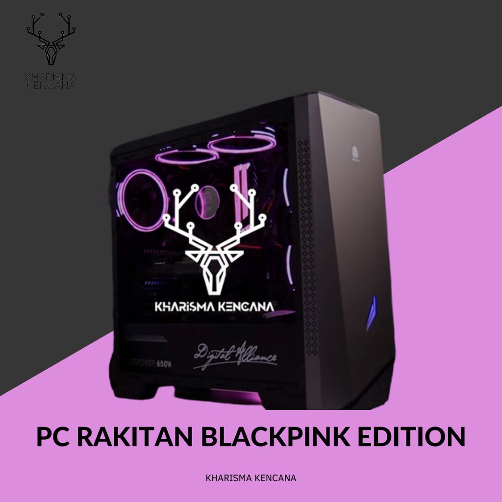 RAKIT PC KHARISMA - BLACK PINK EDITION RYZEN 5 5600X RX6650 XT