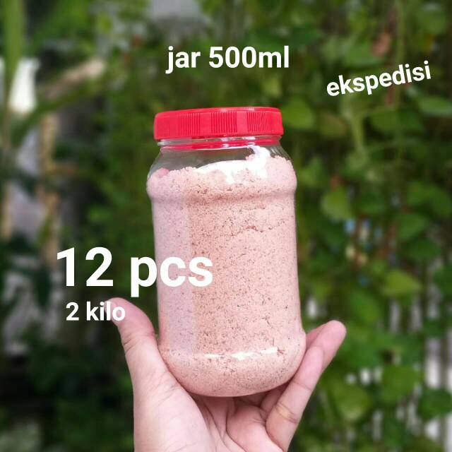 [12 set] Toples jar plastik 500ml toples snack sambel ekspedisi peking dus