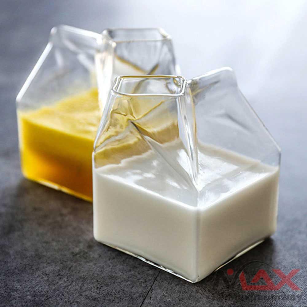 Gelas susu &amp; Cangkir Minum milk One Two Cups Gelas Kaca Susu Borosilicate Glass Milk Box 300ml