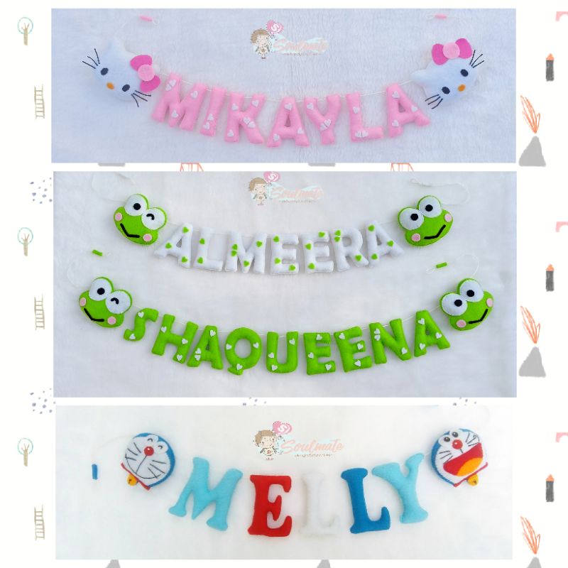 HARGA SUDAH PER NAMA / Hiasan dinding nama / Bantal nama / Boneka Doraemon