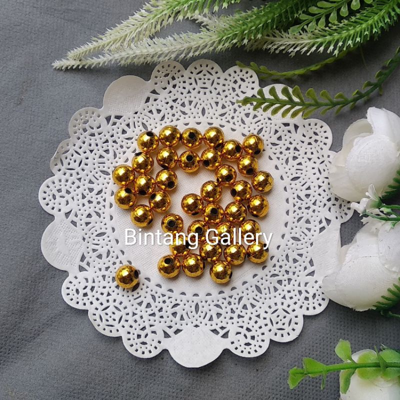 15 GRAM MOTE 10 MM GOLD &amp; SILVER UKURAN 10 MM UNTUK AKSESORIS MAHAR