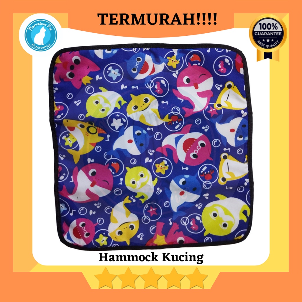 Tempat tidur Ayunan kucing gantung / cat hammock / ayunan kandang kucing-Hiu Kartun