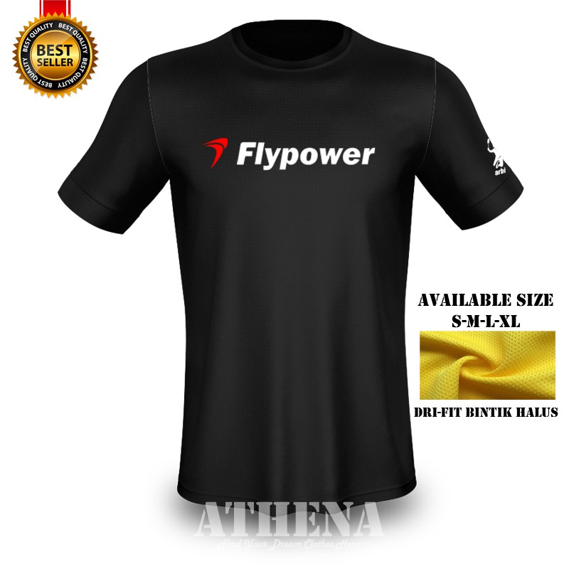 TSHIRT KAOS BAJU LENGAN PENDEK O-NECK JERSEY DRY FIT OLAHRAGA BADMINTON SPORT FLYPOWER ARBI MURAH OK