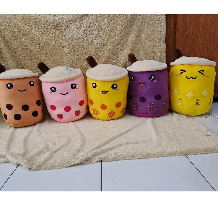 Ready DREAMTOYS96  boneka boba jumbo bubble milk tea pearl brown sugar 14" nanas strawberry anggur j