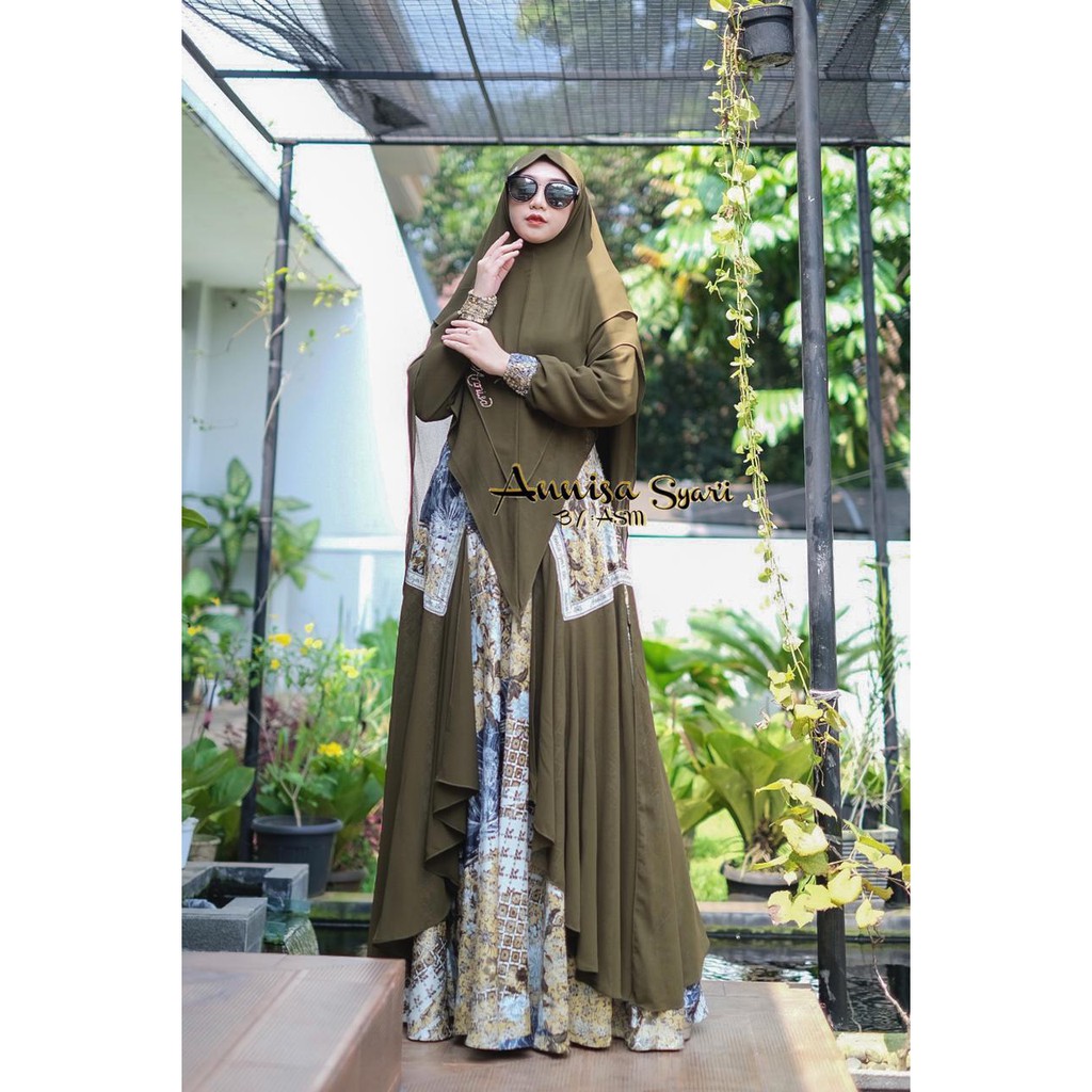 Gamis Annisa Syari By ASM Ceruty Baby Doll Premium Syari Mewah Terbaru 2021 Lebaran Buat Remaja