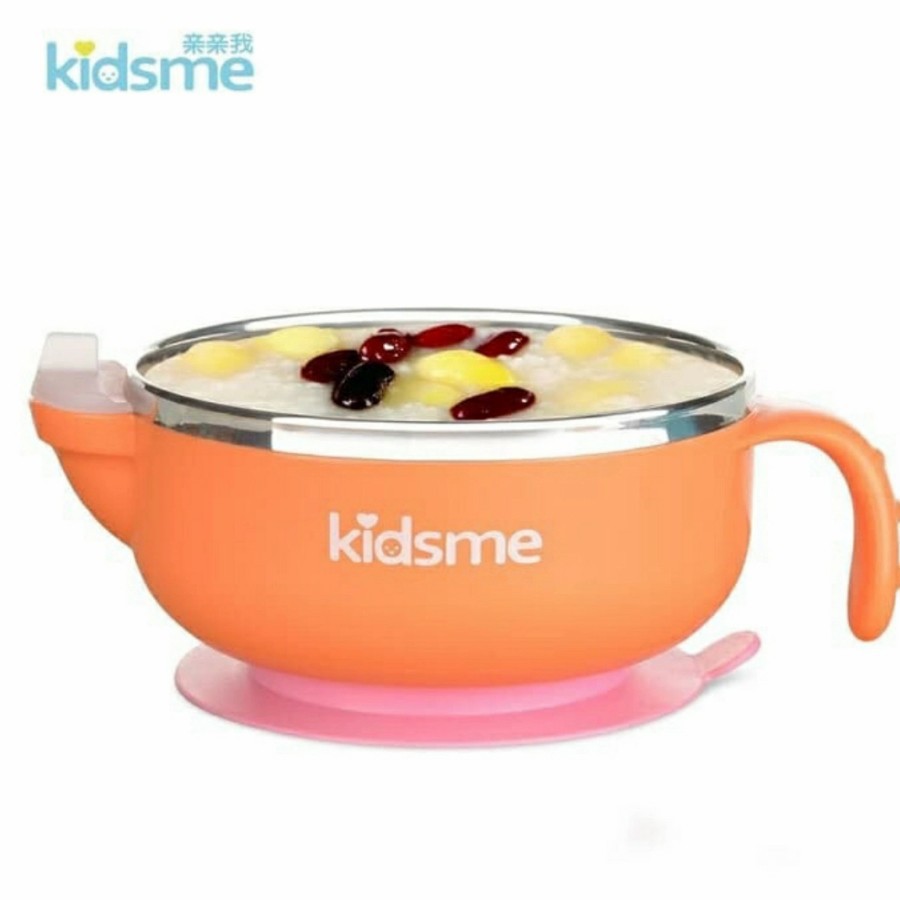 KIDSME Stainless Steel Warming Suction Bowl Mangkok Bayi Anti Slip Alat MPASI