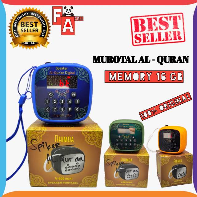 SPEAKER MUROTTAL AL QURAN 16GB CLASS DIGITAL V 600 LED RHIMOA ANAK MUROTAL 30 JUZ MINI AL FATIH