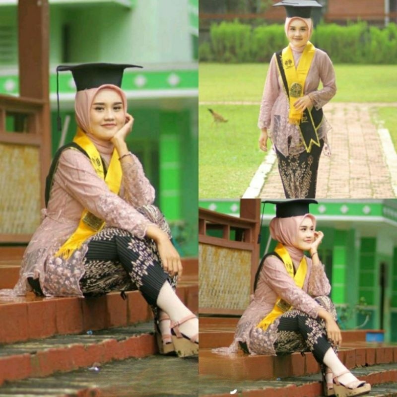 Kebaya modern//kebaya tille pita//setelan kebaya brukat//gomes pita