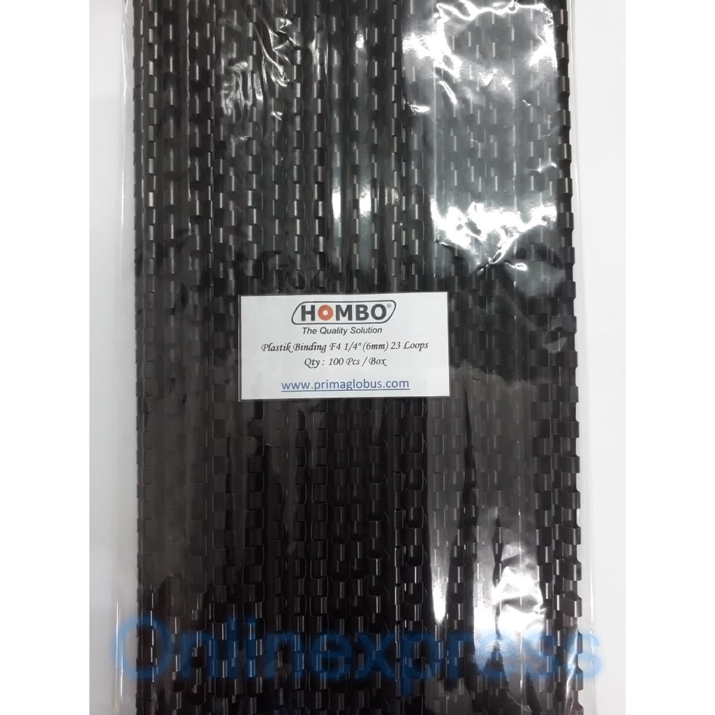 

Spiral Plastik Hitam F4 1/4 (6mm) 23 loops/Plastik Binding Hitam Hombo (100batang)
