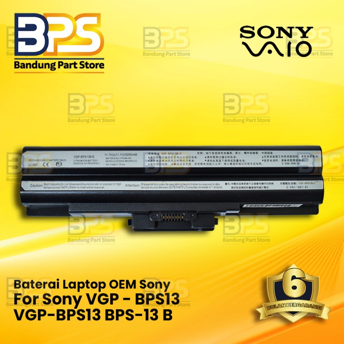 Baterai OEM For Sony VGP - BPS13 VGP-BPS13 BPS-13 B Black 5200mAh