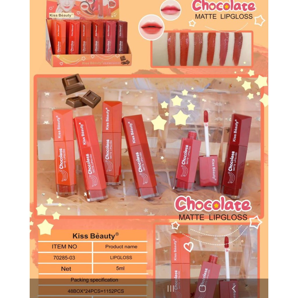 (CYBER) COD TERMURAH LIPCREAM KISSBEAUTY CHOCOLATE 70285