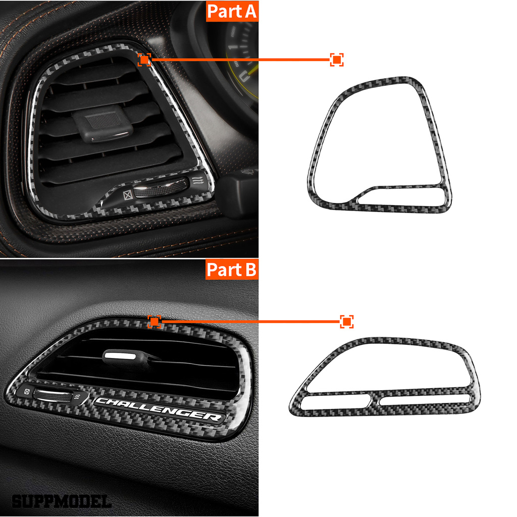 Smodel 2pcs Cover Panel Instrumen Vent Trim Untuk Dodge Challenger 2015