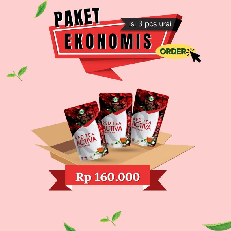 

PAKET EKONOMIS | RED TEA ACTIVA | Minuman herbal teh detoks tubuh penambah nafsu makan