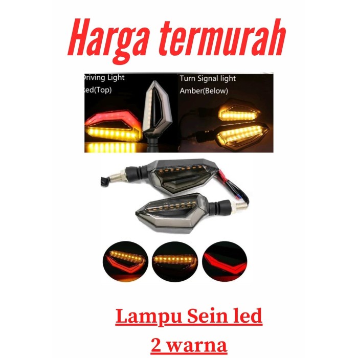 COD NEW Lampu Sein Tempel Running Standby 2 warna LED Senja Motor