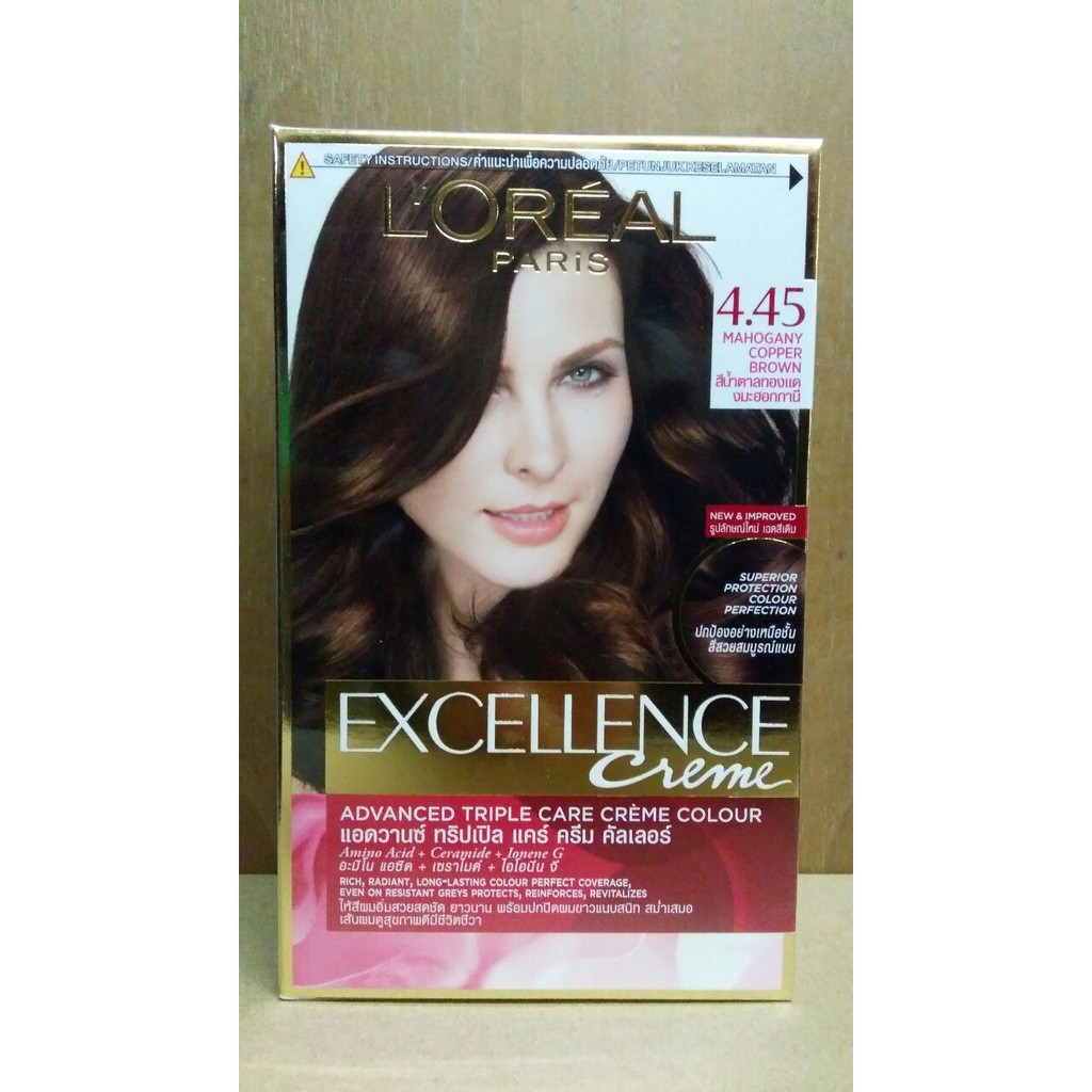  LOREAL  Excellence Cat  Rambut  no 4 45 Mahogany  Copper  