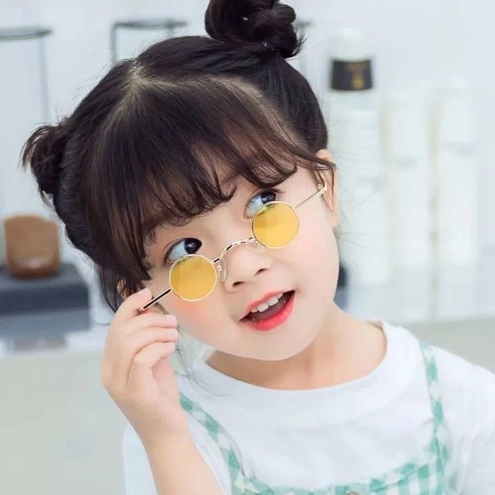 COD❤️Kacamata Hitam Anak Laki-laki Murah Cowok Cewek New Trend Fashion Korea Terbaru Bulat Cat High Quality Retro Sunglasses