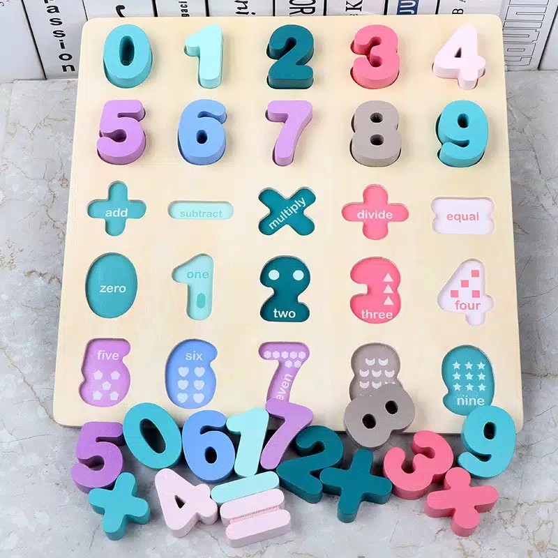 Ohye Chunky Puzzle Pastel Puzzle Alphabet Puzzle Angka Puzzle Alfabet Wooden Puzzle Anak Puzzle Kayu Jigsaw Puzzle 3D Mainan Edukasi Anak