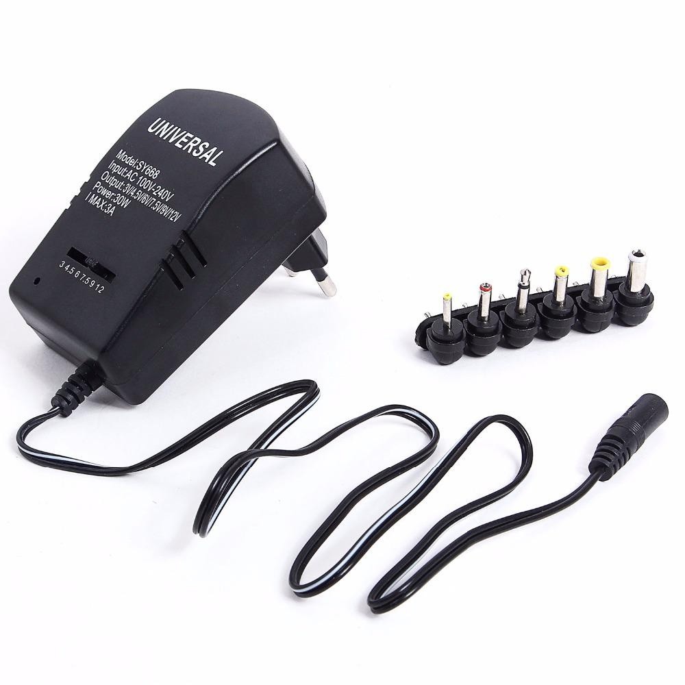 SY668 - Universal Adjustable AC Adapter Converter 3A 30W with 6 Tips - Adaptor Charger Universal